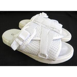 New DRACO Snow White Reflective Men's Sandal Slip On Slides Sz 9 9.5 10 10.5